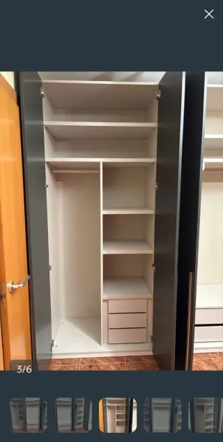 Armario de dormitorio marrón y gris