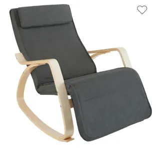 Mecedora de tela y madera