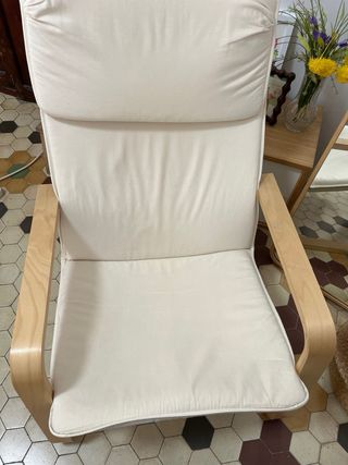 Sillón Ikea Tela Madera Beige
