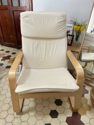 Sillón Ikea Tela Madera Beige
