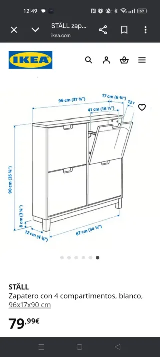 Zapatero Ställ Ikea Abedul