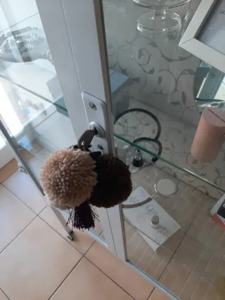 Vitrina expositora de médico, antigua, con llave