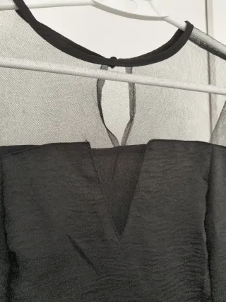 Blusa de manga larga con transparencias Shein T.XL