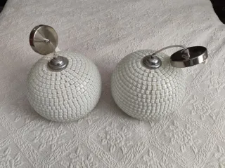 2 Lámparas Narvi Vidrio y Metal en blanco roto