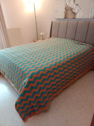 Coperta uncinetto fatta a mano zig-zag