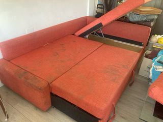Sofá cama chaise longue naranja
