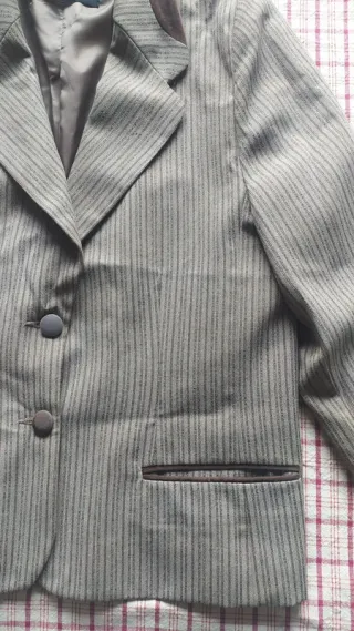 Americana vintage rayas marrón/gris T. L