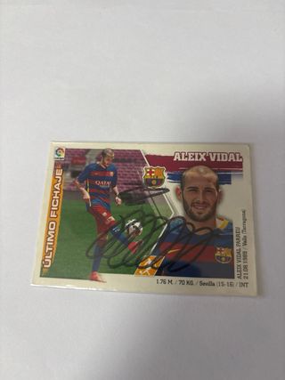 Lote de 3 cromos firmados por Aleix Vidal