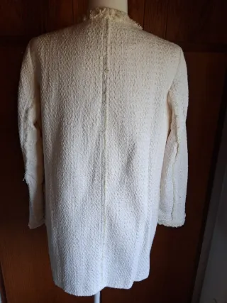 Chaqueta elegante beige/blanca mujer