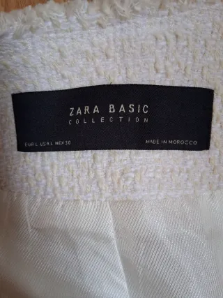 Chaqueta elegante beige/blanca mujer