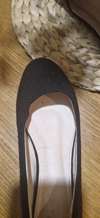Manoletinas negras con brillo talla 39