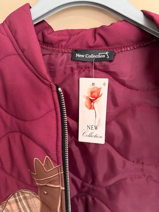 Chaqueta bomber acolchada con estampado de caballo