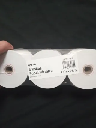 5 Rollos Papel Térmico 80x80mm