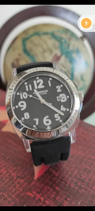 Reloj Kbros Negro y Plateado