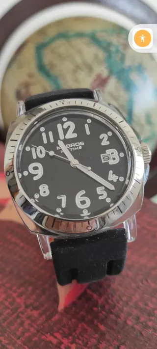 Reloj Kbros Negro y Plateado