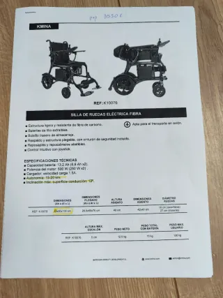 Silla de ruedas eléctrica Kmina Pro ligera NUEVA