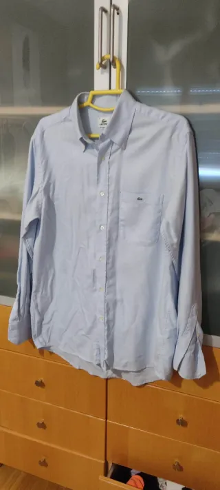 Camisa Lacoste Azul celeste original Talla L.