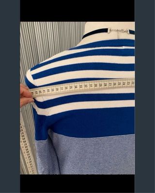 Jersey Rayas Manga Larga Azul y Blanco