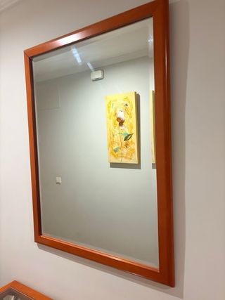 Mueble vitrina de madera y cristal