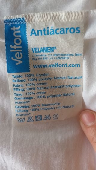 Almohada Cuna Velfont 30x55cm