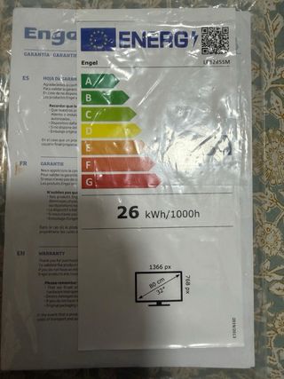 Smartv Televisor Engel Negro