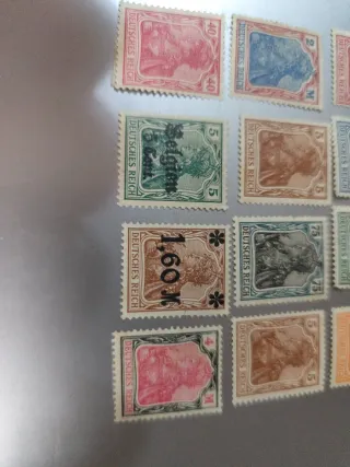11 Sellos Deutsches Reich 1 Guerra Mundial.