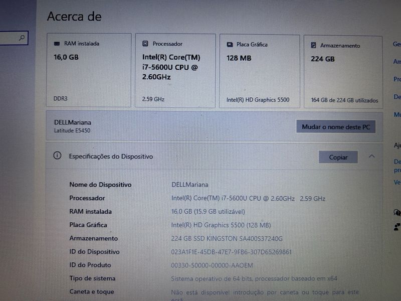 Portátil Dell Latitude E5450