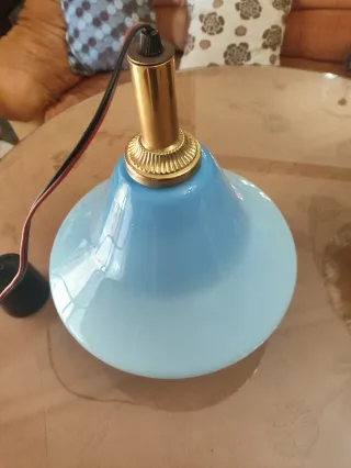 Lámpara Vintage Opalina Celeste Metal