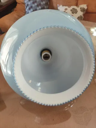 Lámpara Vintage Opalina Celeste Metal