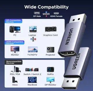 UGREEN Adaptador DisplayPort a HDMI 8K
