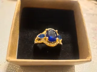 Anillo Azul y plata