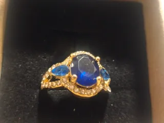 Anillo Azul y plata
