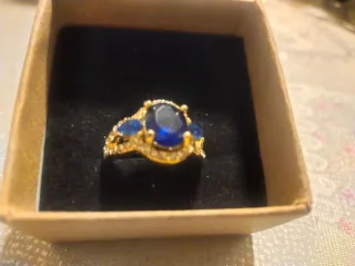 Anillo Azul y plata