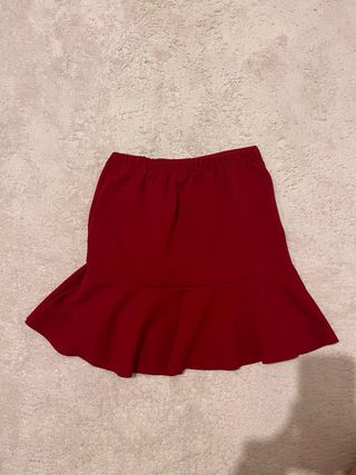 Minigonna rossa arricciata