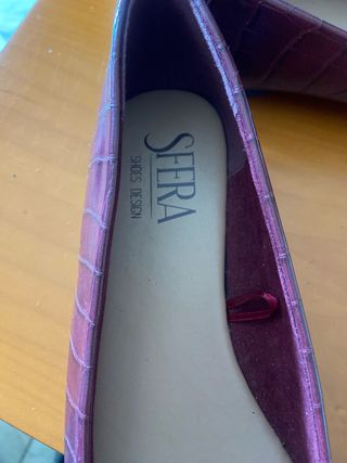 Zapatos planos Sfera morados efecto piel