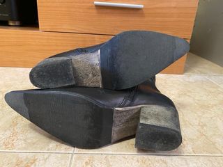 Botas de piel negras tacón - Talla 37