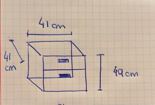 Mesita de noche 2 cajones madera y blanco