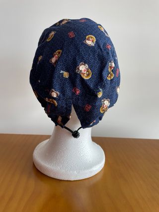 Gorro sanitario ajustable azul japonés