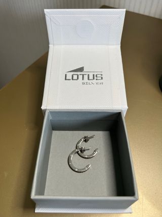 Pendientes Lotus Silver Aro Rosa y Plata