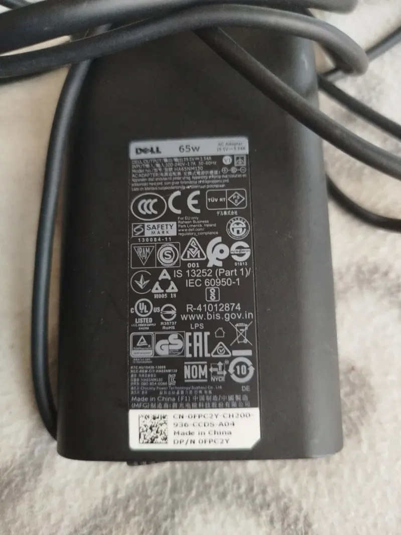 Cargador Dell 65W 19.5V 3.34A