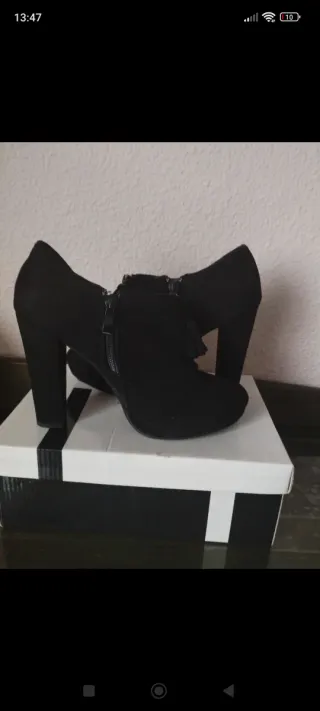 Botines tacón negros talla 37
