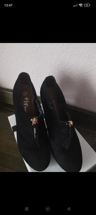 Botines tacón negros talla 37