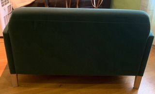 Sofá verde 120cm terciopelo