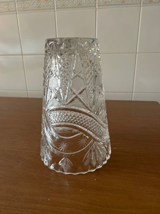 Vaso in cristallo trasparente, vintage.