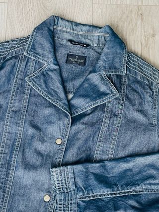 Trench Trussardi in denim blu
