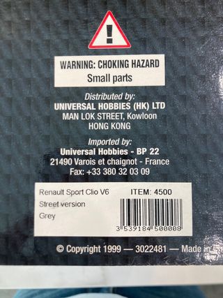 Renault Clio V6 Escala 1:18