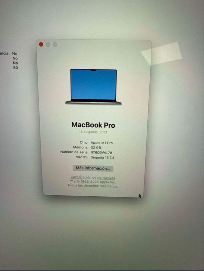 MacBook Pro 16 M1 Pro 32GB RAM 2TB SSD En garantia afbeelding 7