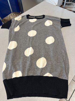 Miniabito a pois grigio e bianco