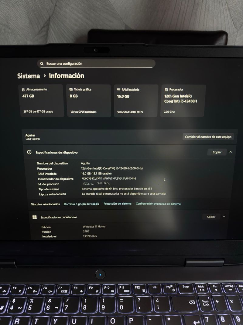 Lenovo LOQ 15IRH8 Portátil Gaming afbeelding 8