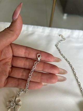 Lote 3 collane floreali con zirconi e ceramica